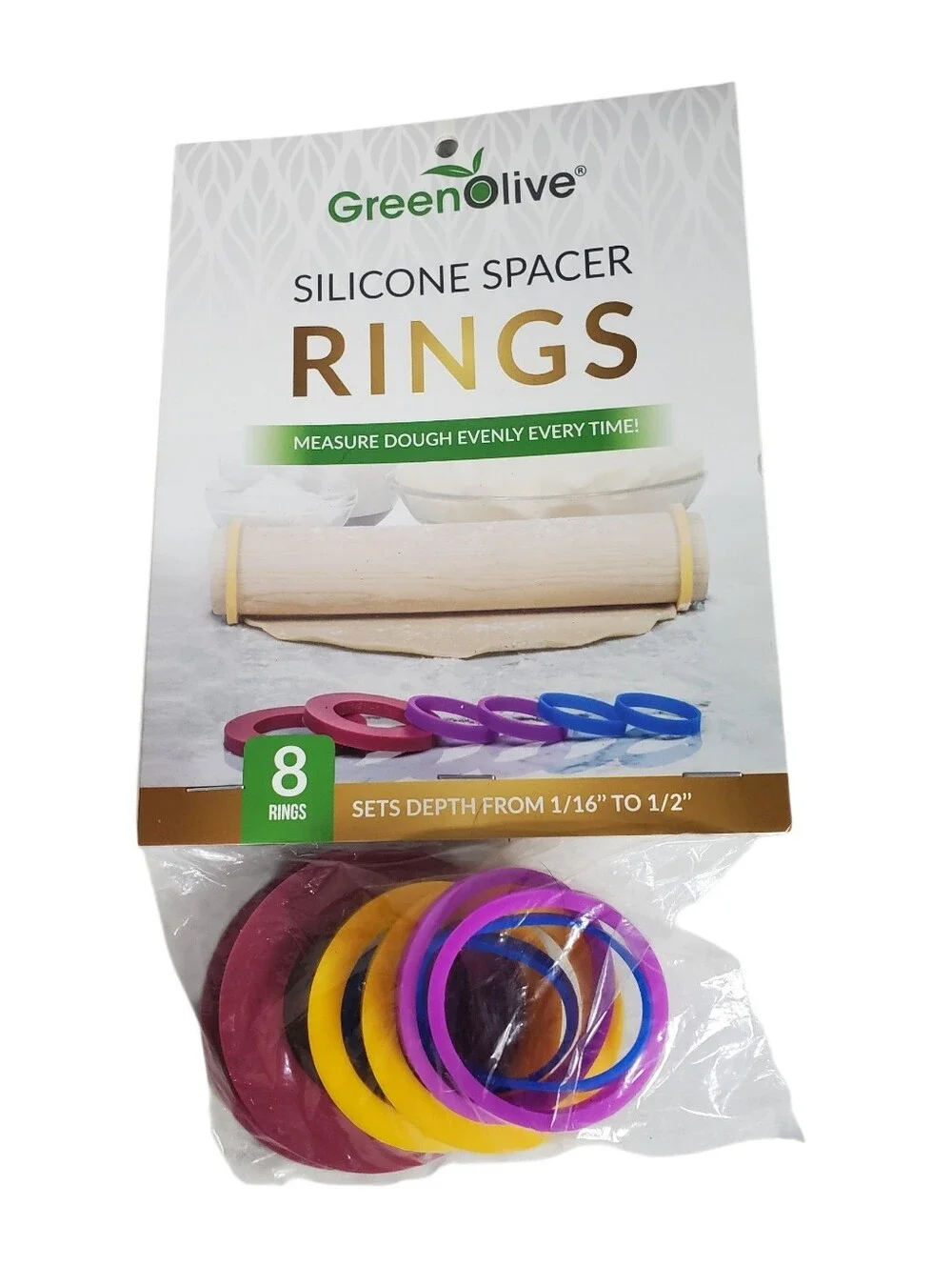 Rolling Pin Silicone Spacer Rings Set Baking Kitchen Food